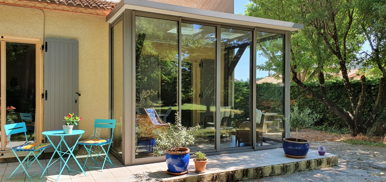 Fabrication et pose d'une Création d’une veranda aluminium à Bagnols-sur-Cèze (30)