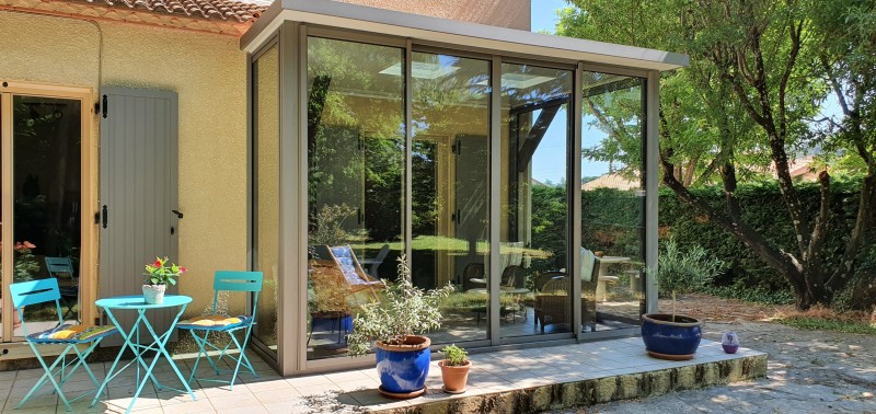 Fabrication et pose d'une Création d’une veranda aluminium à Bagnols-sur-Cèze (30)